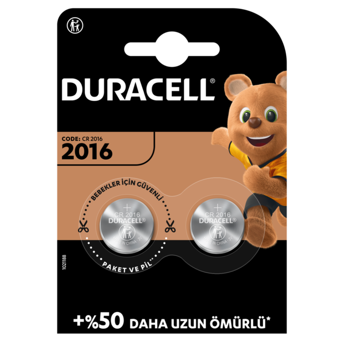 Duracell Cr2016 Lithium 3v Pil 2&apos;li (4172)