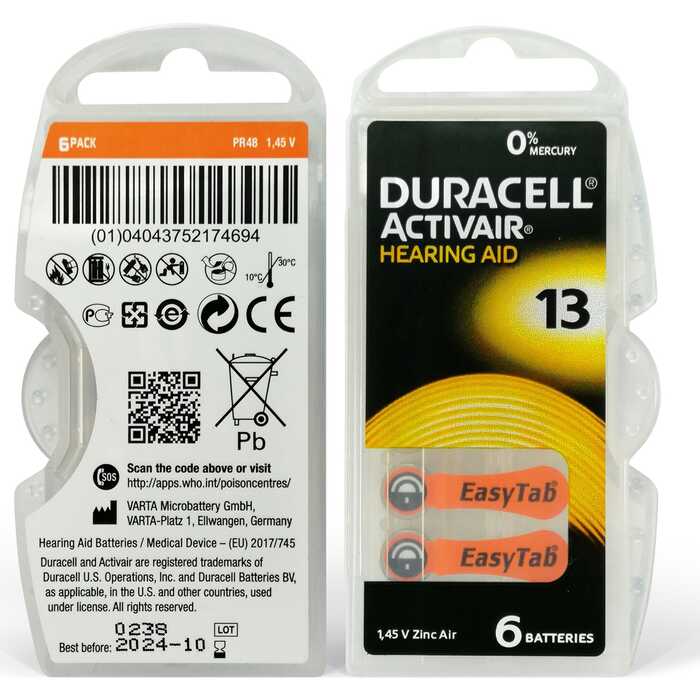 Duracell Activair 13 6&apos;lı Kulaklık Pili (4172)