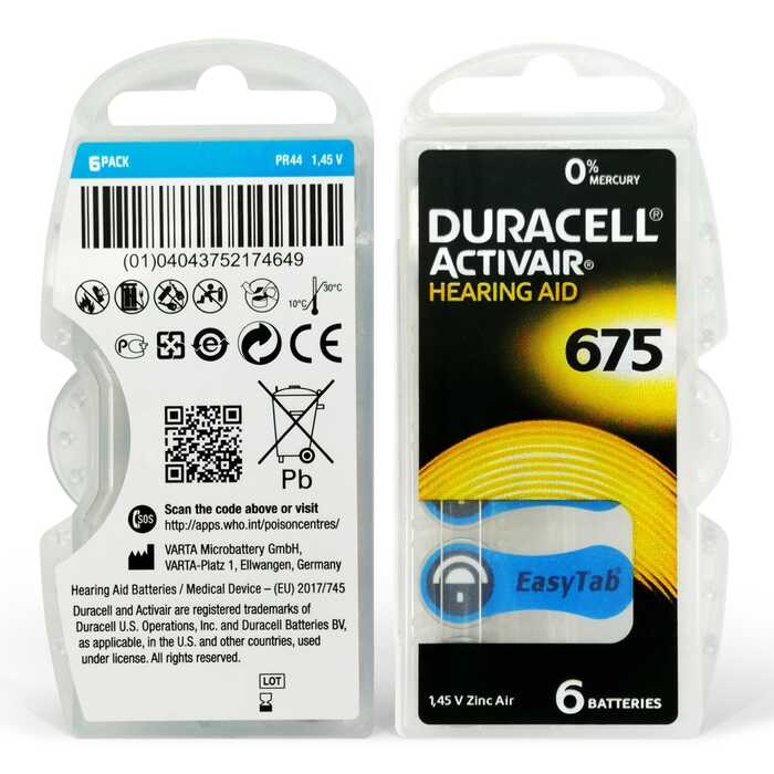 Duracell Activair 675 Kulaklık Pili 6&apos;lı (4172)