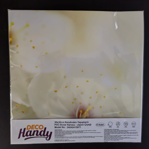 Decohandy 30x30 Cm Pvc Duvar Karosu 4lü Paket - Japon Çiçeği