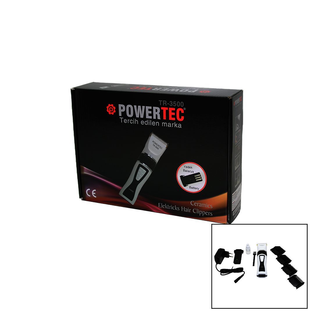 Powertec Tr-3500 Saç Kesme Traş Makinesi Yedek Bataryalı (4172)