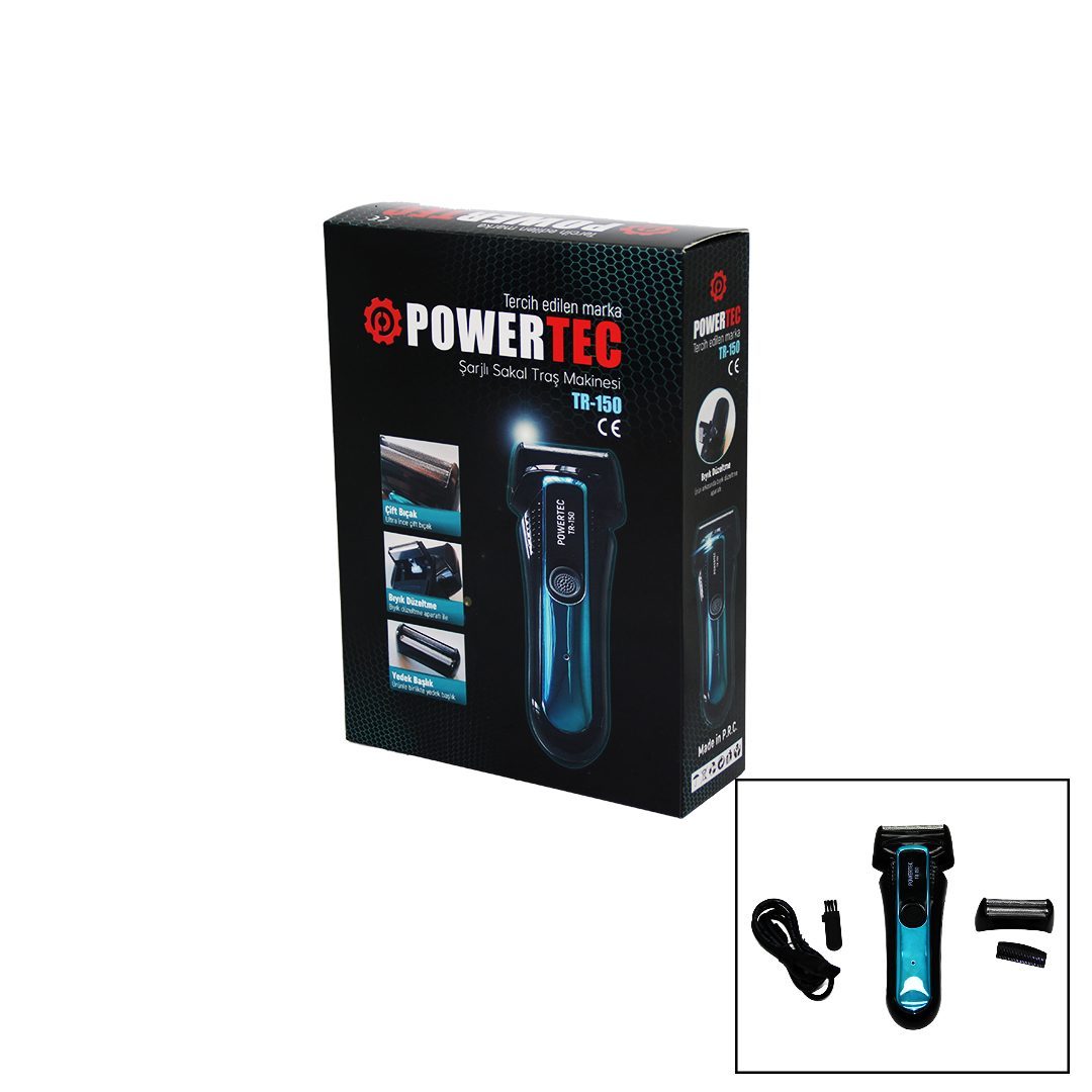 Powertec Tr-150 Şarjlı Çift Bıçak Sıfır Sakal Traş Makinesi Bıyık Düzeltme - Yedek Başlık (4172)