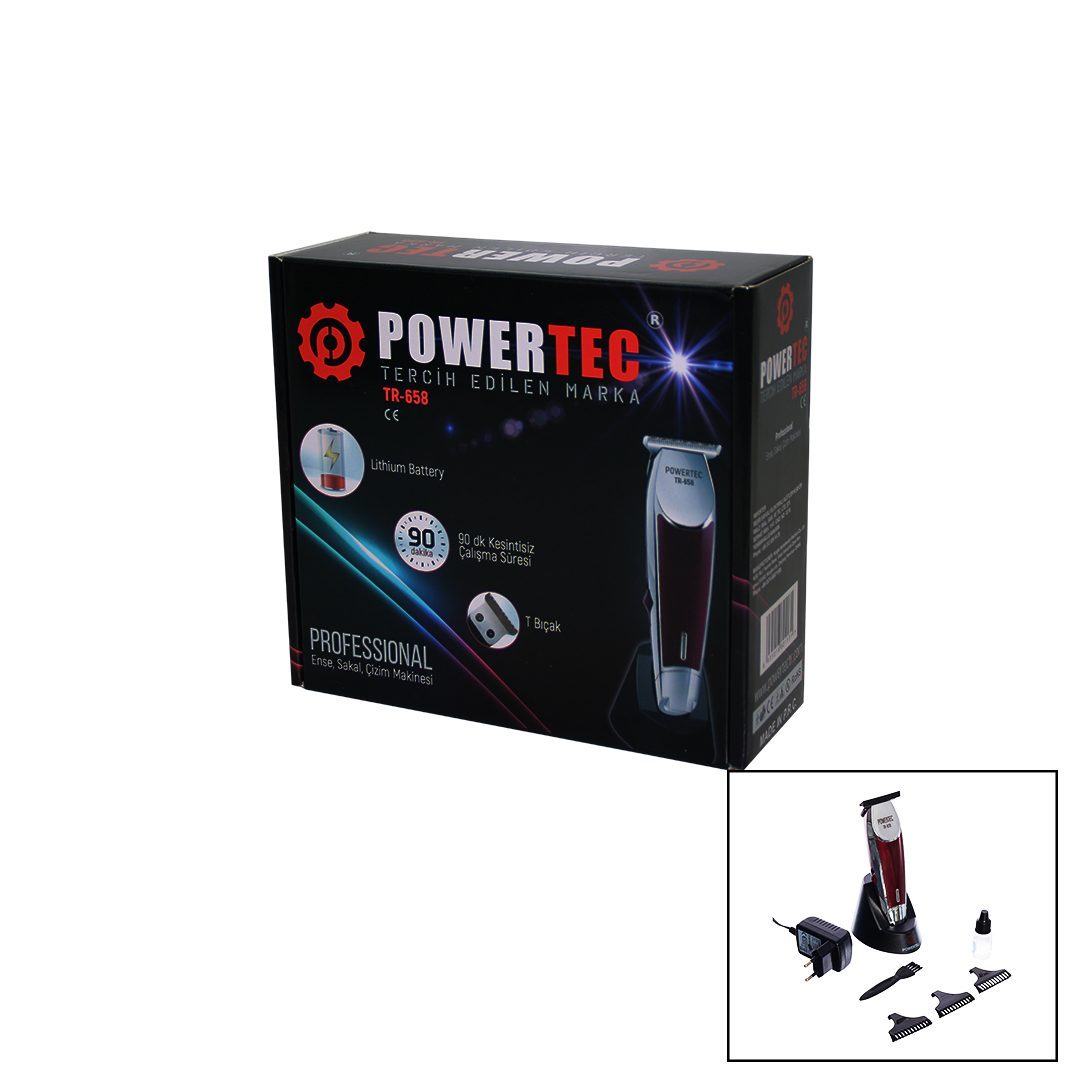 Powertec Tr-658 Saç Sakal Ense Çizim Traş Makinesi T Bıçak (4172)