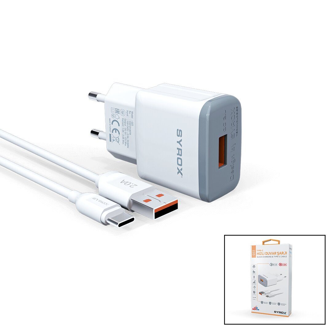 Type-c - Usb Set Hızlı Ev Şarj Aleti Iphone 15 Uyumlu 2.0a (4172)