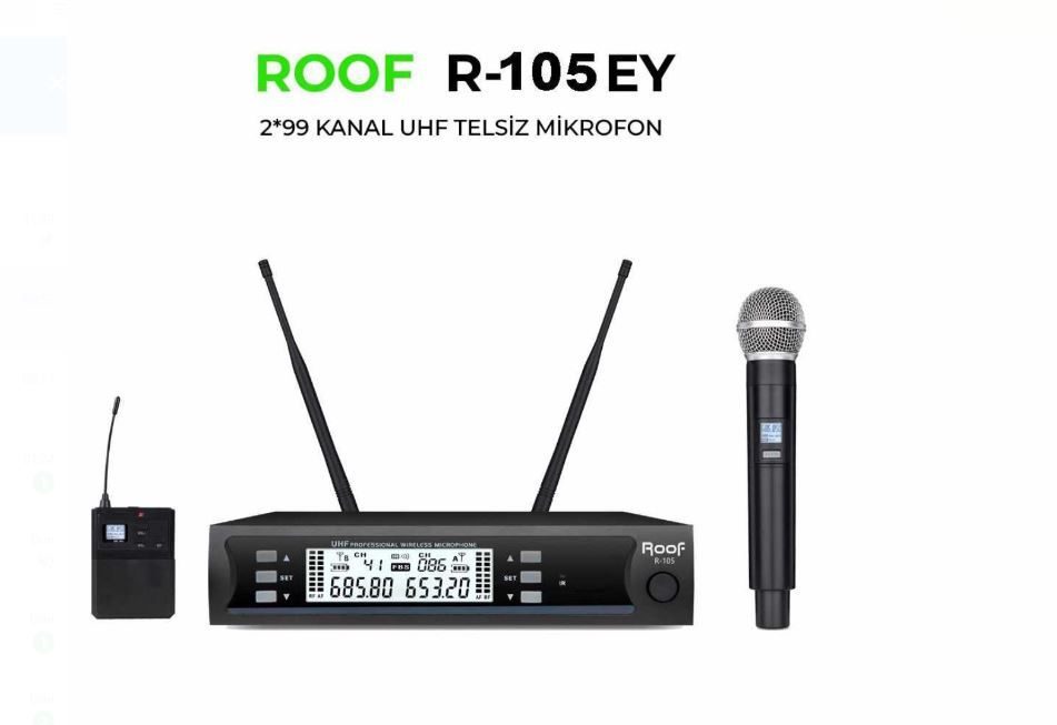 2x99 Kanal Uhf 1 El 1 Yaka Telsiz Mikrofon R-105ey (4172)