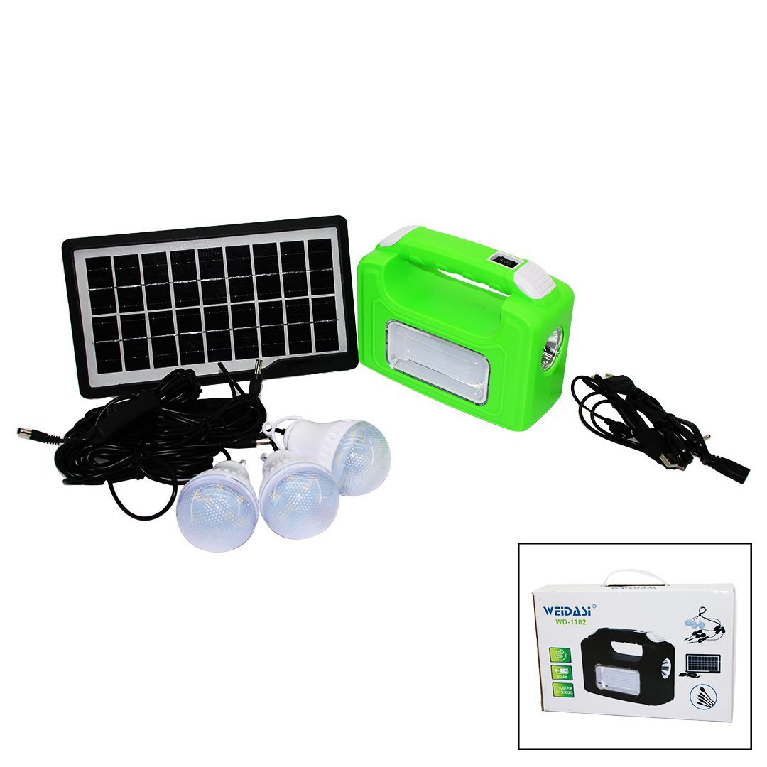 Solar Seyyar Panelli - Fiş Şarjlı 2in1 Yatay - Oval Model El Feneri  - 3 Parça  Ampul Kablolu - Powerbank (4172)