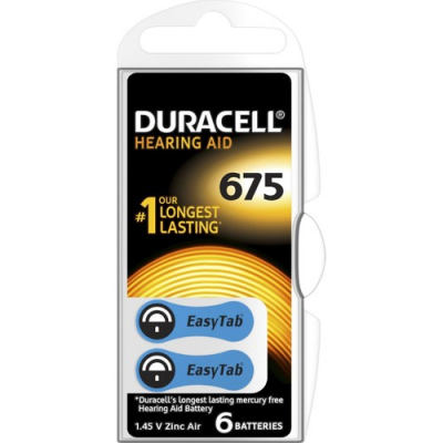 Duracell 675 İşitme Cihaz Kulak Pili 6 Parça  1 Kutu (4172)