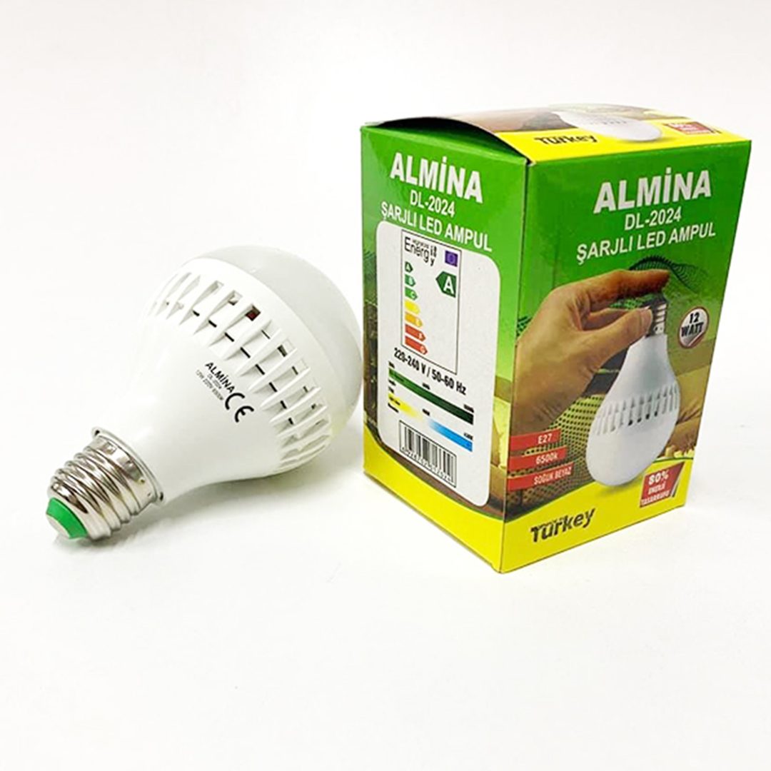 Şarjlı Led Ampul Soğuk Beyaz 12w E27 (4172)