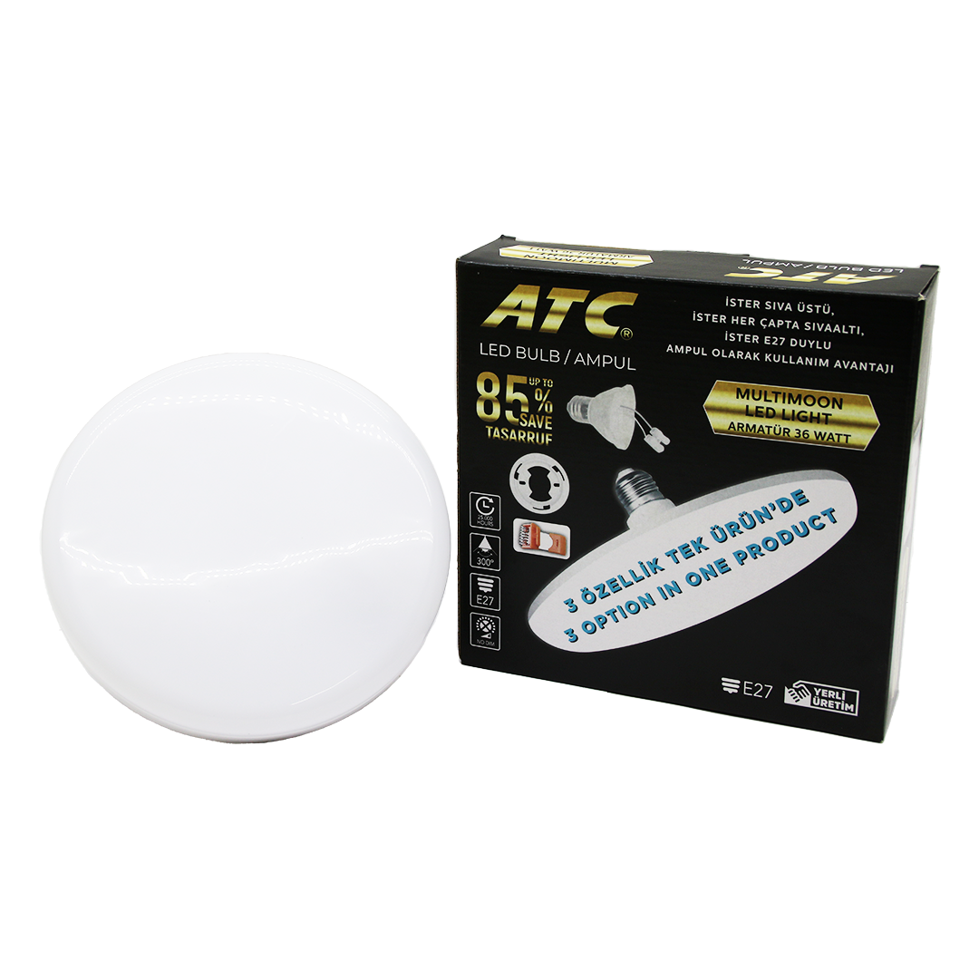 Ufo 36w Yuvarlak Armatür Ufo Led Ampul E27 (4172)