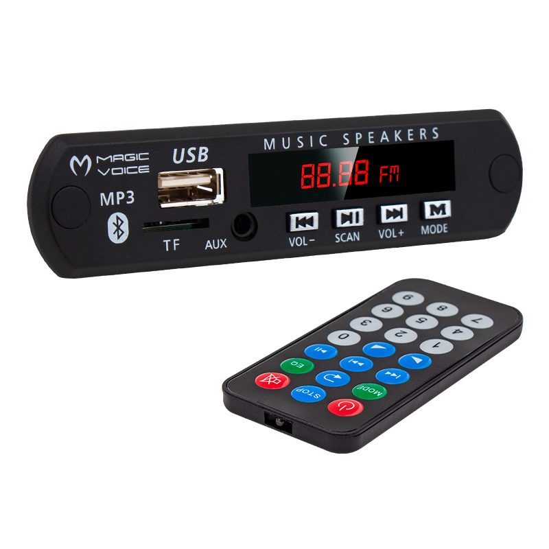 Magıcvoıce M515 Oto Teyp Usb/sd/mıc/bluetooth Kumandalı Mikrofonlu Oto Teyp Çevirici Dijital Player Board (12v-500ma) (4172)