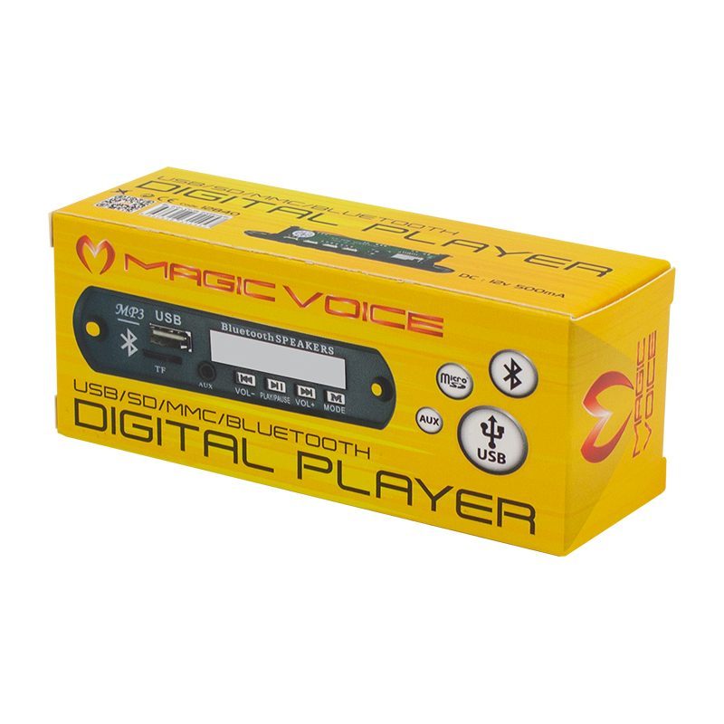 Magıcvoıce M515 Oto Teyp Usb/sd/mıc/bluetooth Kumandalı Mikrofonlu Oto Teyp Çevirici Dijital Player Board (12v-500ma) (4172)