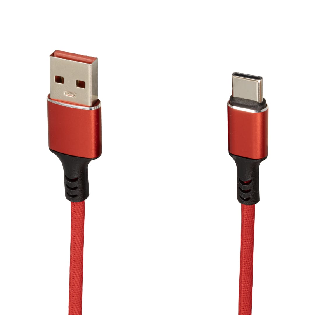 Wk-22024 Usb To Type-c Örgülü Kırmızı Şarj Kablosu (no:14) (4172)