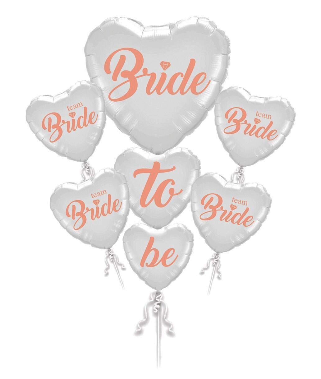 Bride To Be Team Bride Folyo Balon Buket Seti 5li Set Rose Gold Renk 100 cm