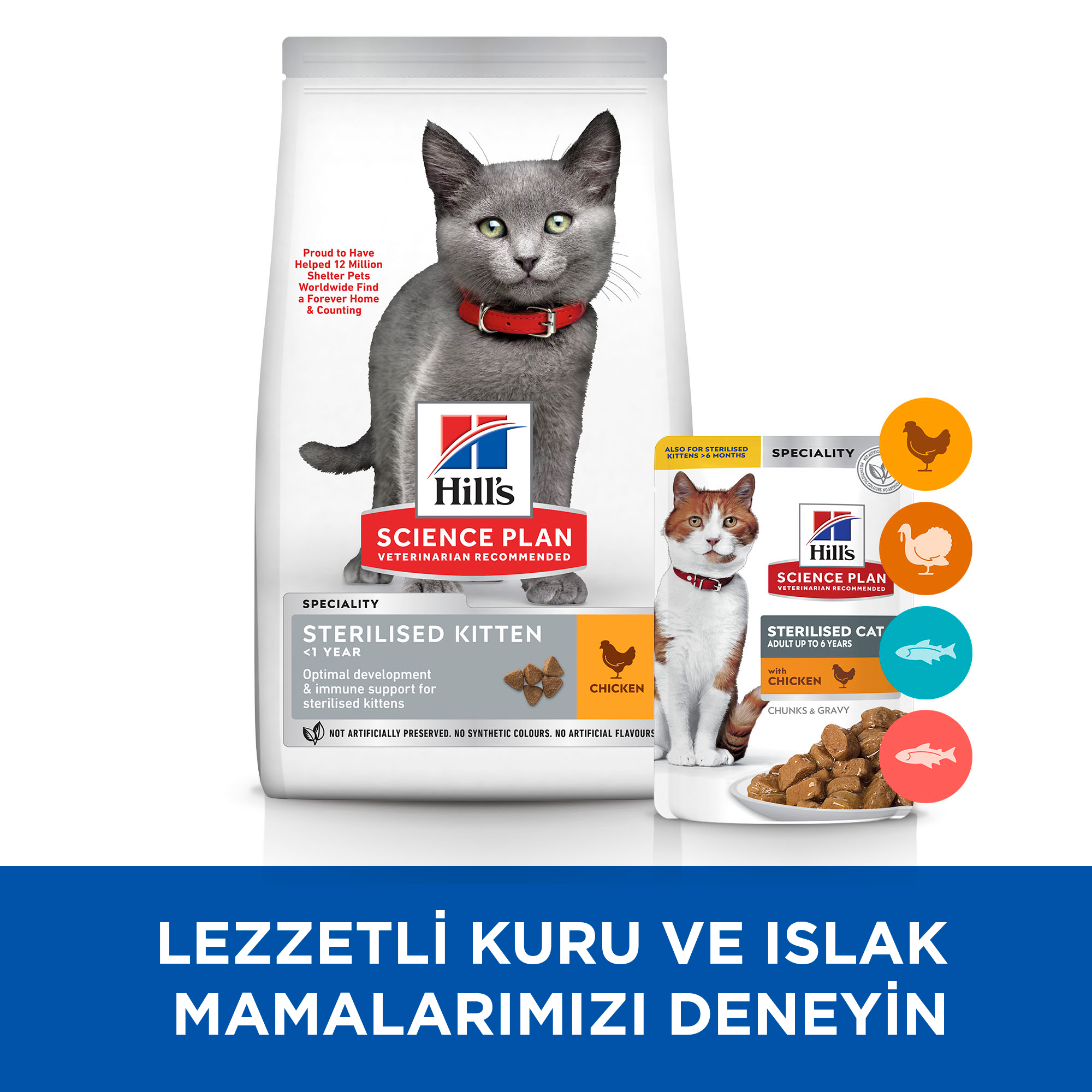 Hill's Sterilised Kitten Tavuklu Kısırlaştırılmış Yavru Kedi Maması 1.5 Kg - Lisinya