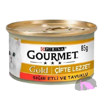 Gourmet Gold Parça Sığır Etli ve Tavuklu YetişkinKedi konservesi 85 Gr - Lisinya