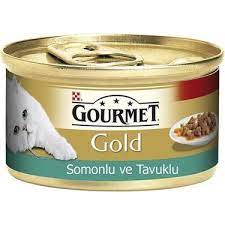 Gourmet Gold Parça Etli Somonlu ve Tavuklu Kedi Koservesi 85gr - Lisinya