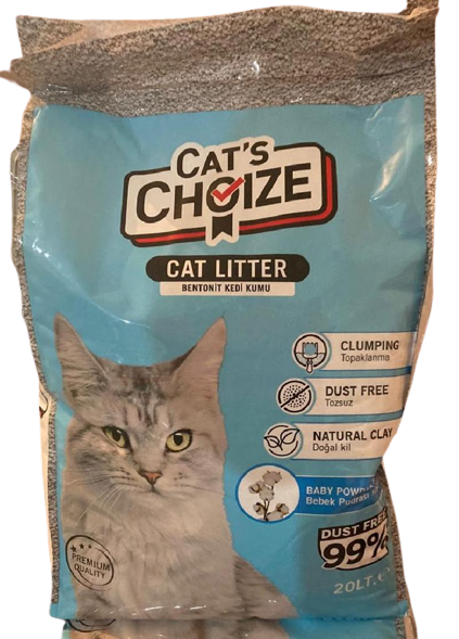 Cat's Choize Bebek Pudralı Kedi Kumu 20 Lt - Lisinya