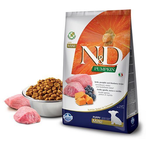 N&D Pumpkin Bal Kabaklı Kuzulu ve Yaban Mersinli Küçük Irk Tahılsız Yavru Köpek Maması 2,5 Kg - Lisinya