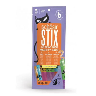 Schesir Cat Stix Karışık Lezzetli Krema Kedi Ödülü 6x15gr - Lisinya