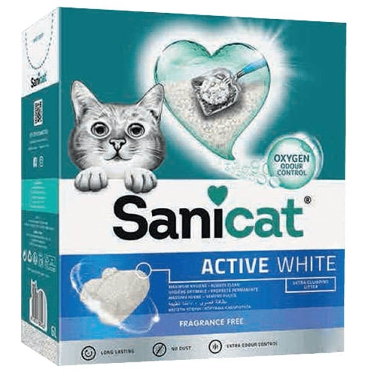 Sanicat Active White Ultra Topaklanan Kedi Kumu 10 Lt - Lisinya