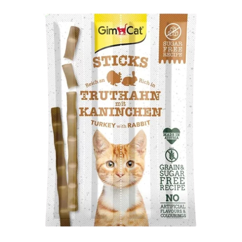 Gimcat Kedi Ödül Çubuğu Sticks Hindi Tavşan 4lü 20gr - Lisinya