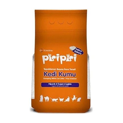 Pisi Pisi Sabunlu Topaklanan Bentonit Kedi Kumu İnce 5 Kg - Lisinya