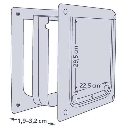 Trixie Köpek Kapısı, 2 Yollu, S–M, Beyaz - Lisinya