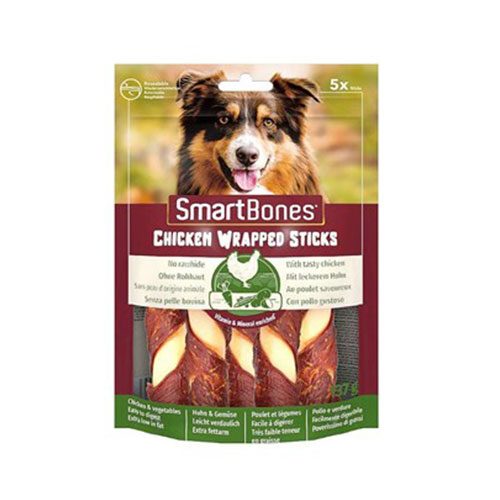 SmartBones Tavuk Sargılı Medium Stick Köpek Ödülü5'Li 137 Gr - Lisinya