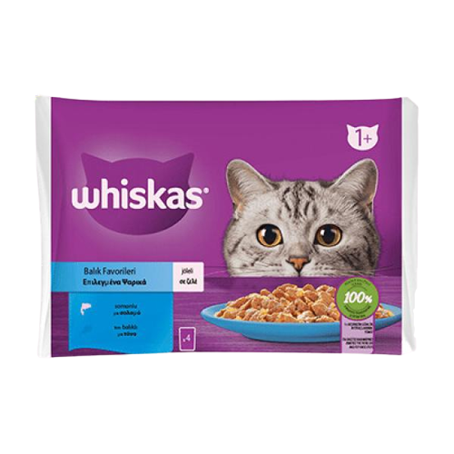 Whiskas Pouch Jöle İçinde Somonlu ve Ton Balıklı Yetişkin Kedi Konservesi 85gr (4'lü) - Lisinya