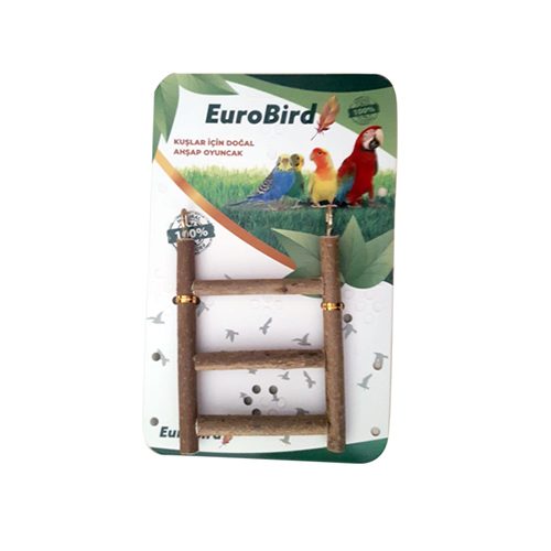 EuroBird Doğal Ahşap Kuş Oyun  Merdiven 3 Basamak - Lisinya