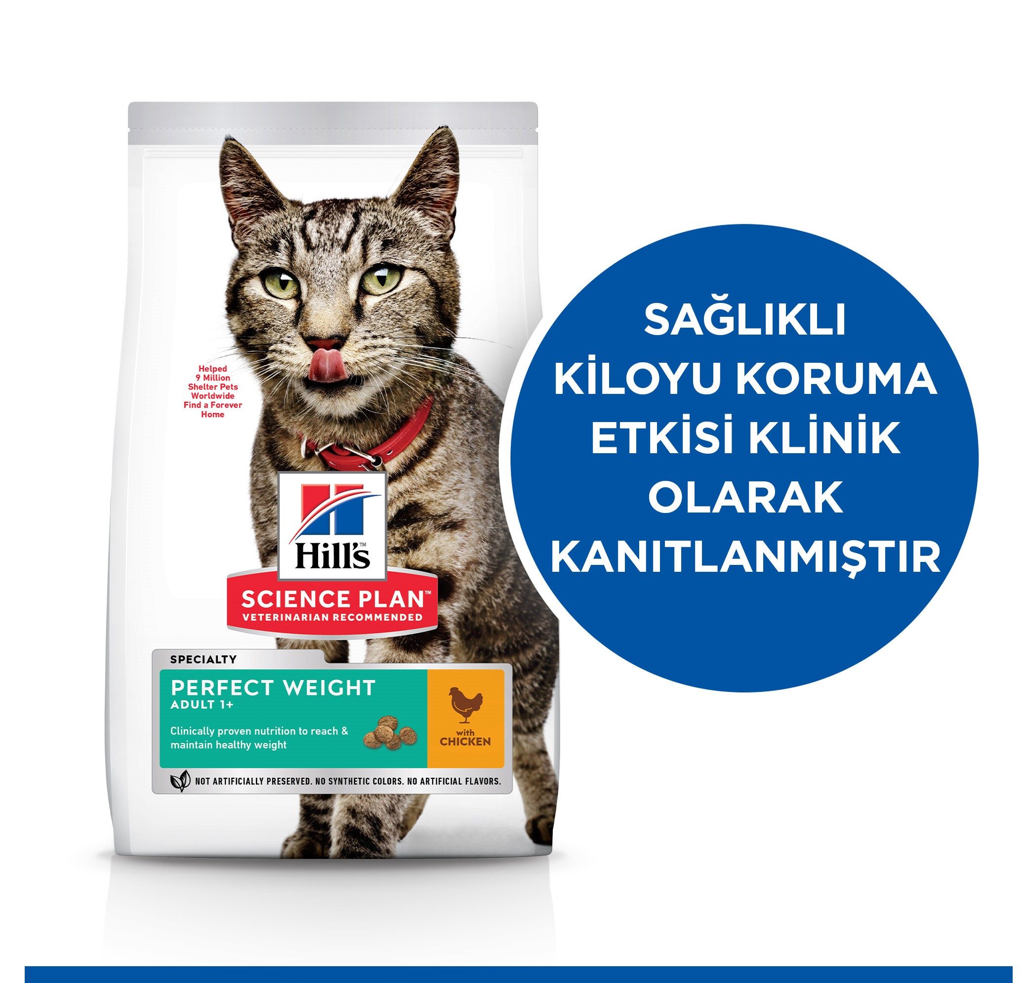 Hills Perfect Weight Yetişkin Tavuk Kedi Maması 2,5 Kg - Lisinya