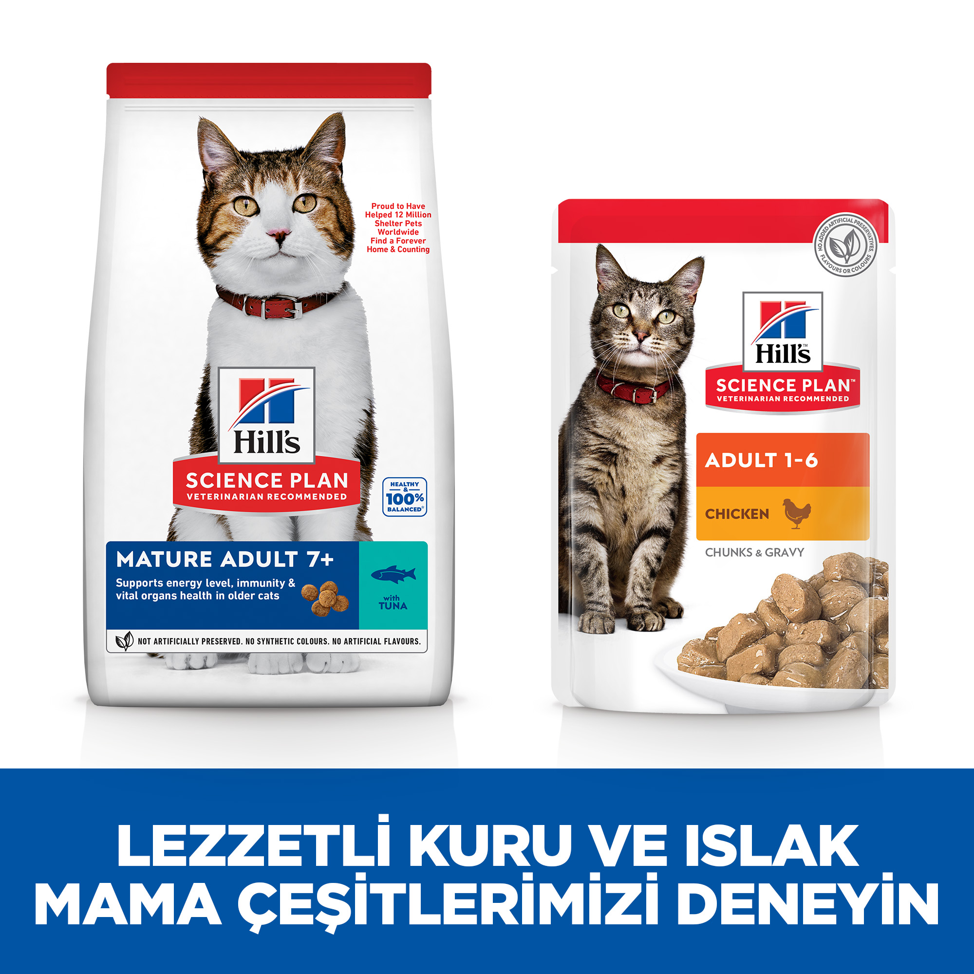 Hills Mature +7 Ton Balıklı Yaşlı Kedi Maması 1,5 Kg - Lisinya