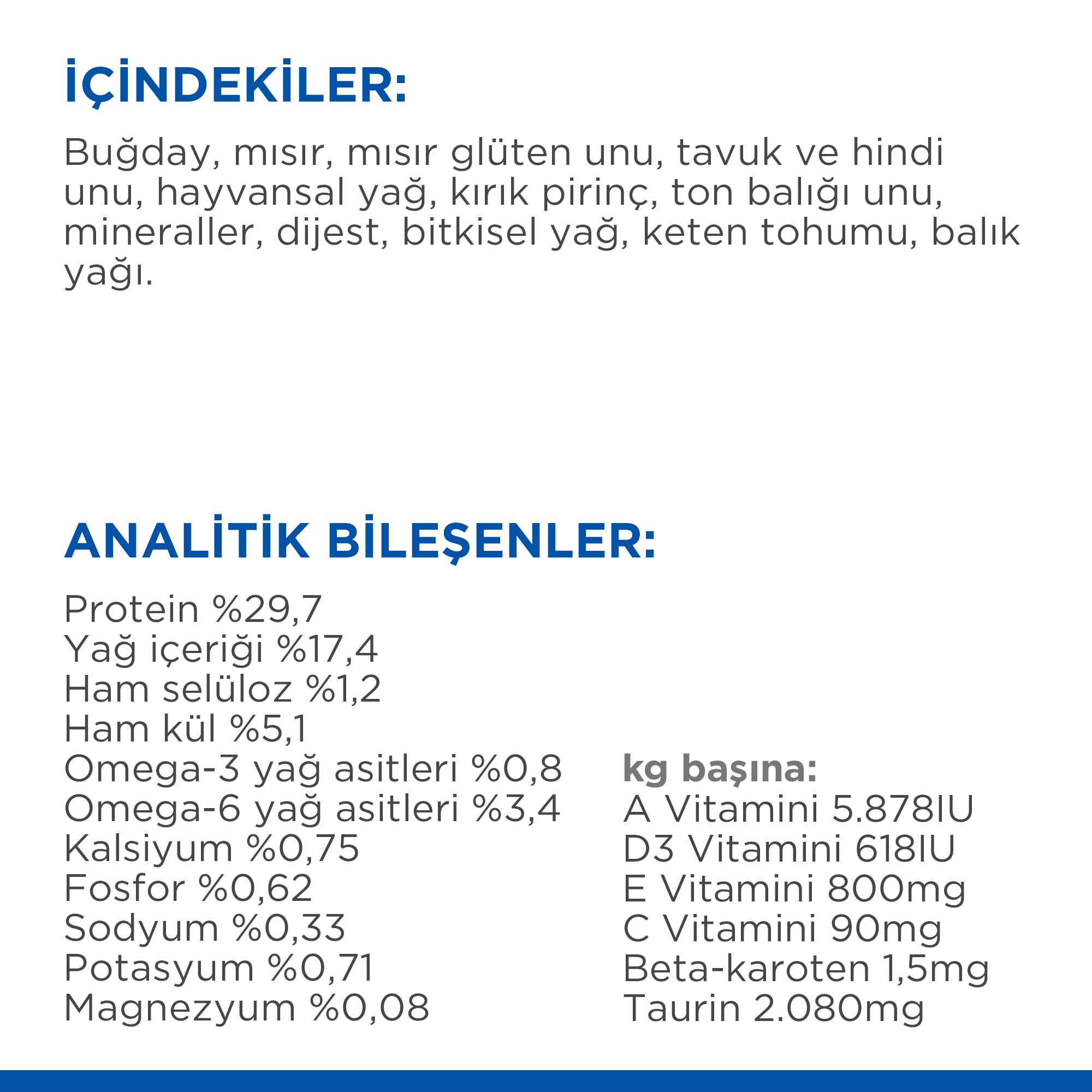 Hills Mature +7 Ton Balıklı Yaşlı Kedi Maması 1,5 Kg - Lisinya