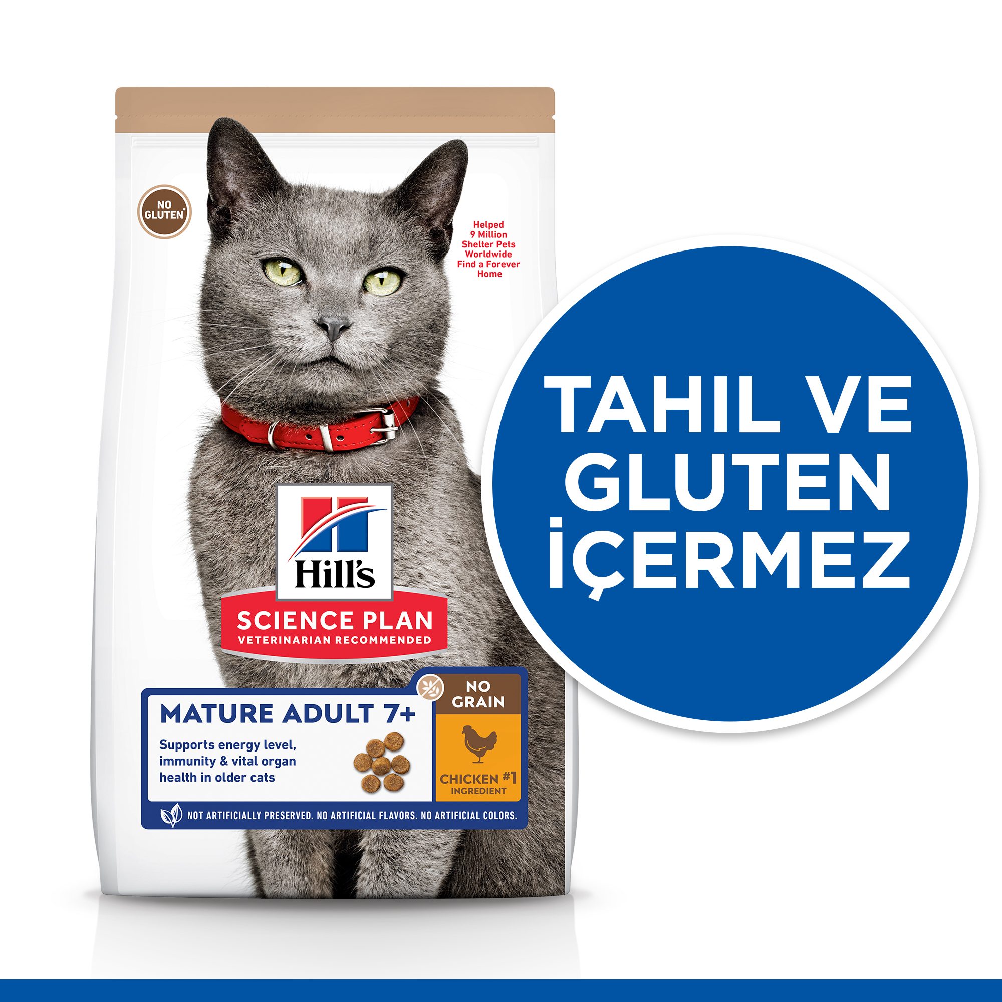 Hills Tahılsız Tavuklu Yaşlı Kedi Maması 1,5 Kg - Lisinya