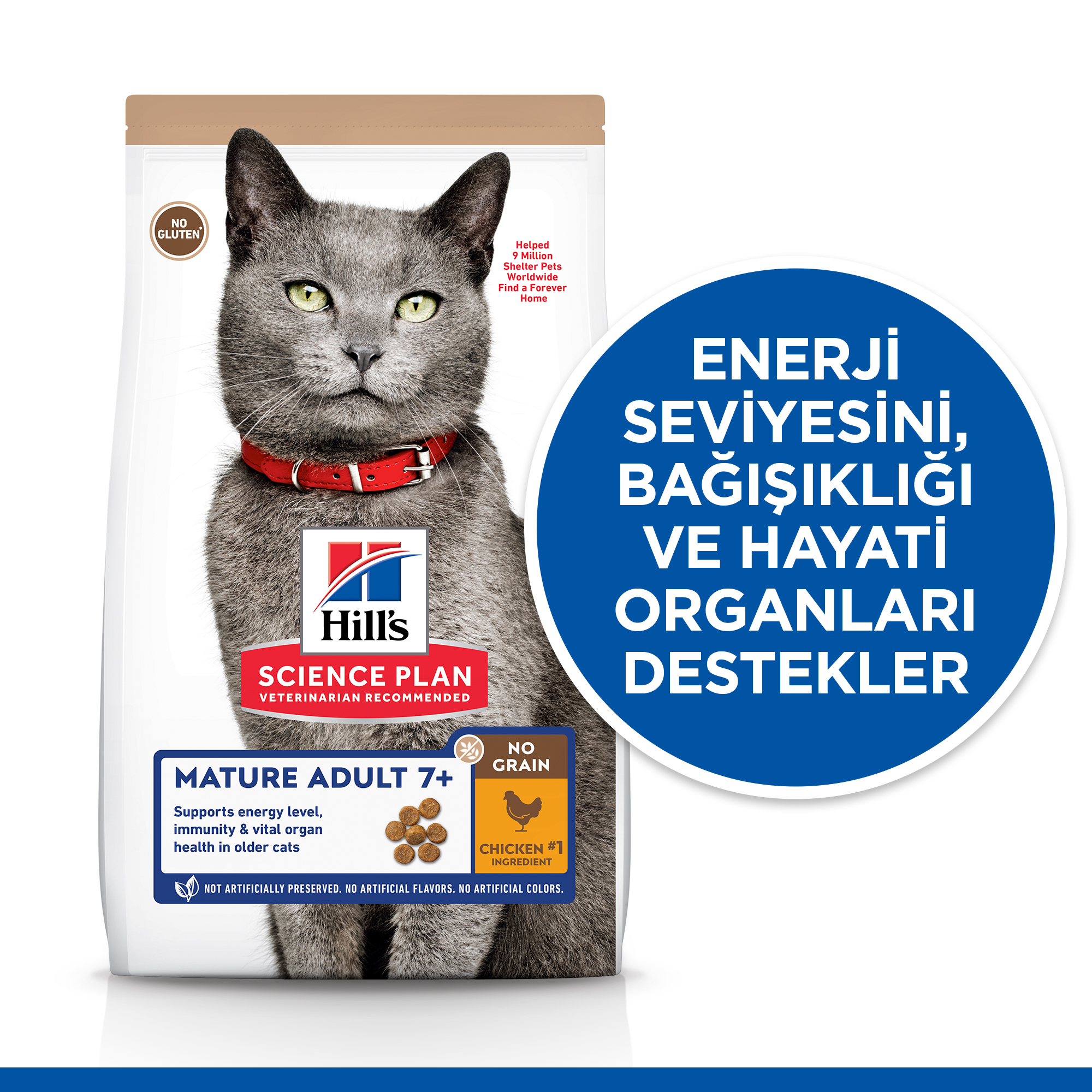 Hills Tahılsız Tavuklu Yaşlı Kedi Maması 1,5 Kg - Lisinya