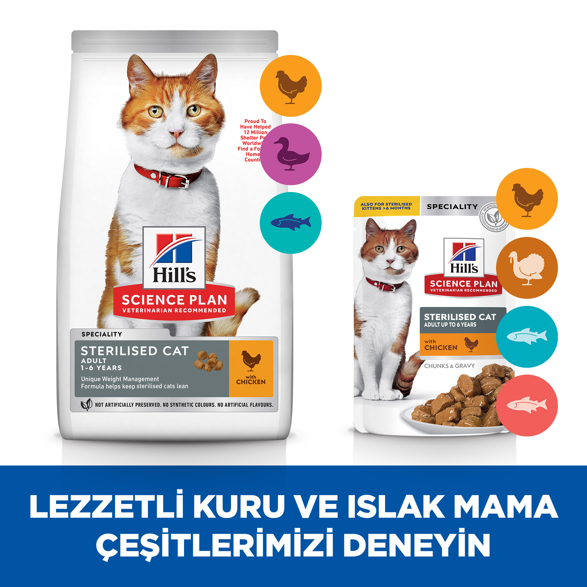 Hills Science Plan Tavuk Etli Kısırlaştırılmış Ked Maması 1.5 kg - Lisinya