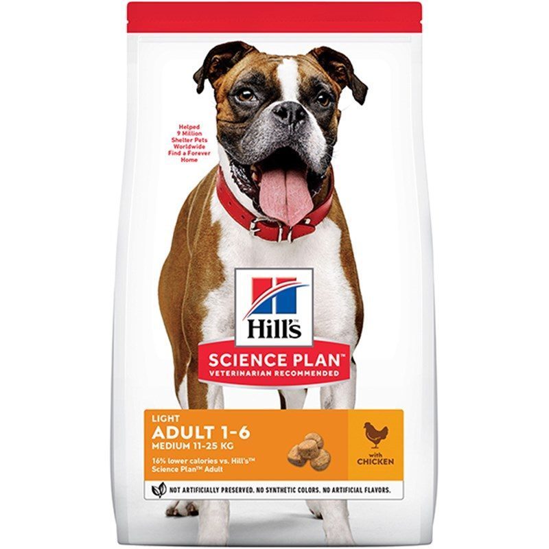 Hills Adult Light Medium Tavuklu Yetişkin Köpek Maması 2.5 kg - Lisinya