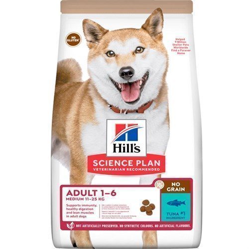 Hill's SCIENCE PLAN No Grain Ton Balıklı Orta Irk ahılsız Yetişkin Köpek Maması 2,5kg - Lisinya