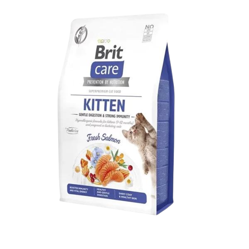 Brit Care Gentle Digestion & Strong Immunity Tahılsız Somonlu Yavru Kedi Maması 2 Kg - Lisinya