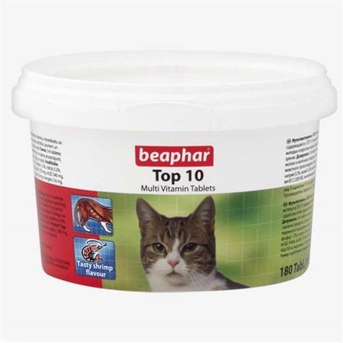 Beaphar Top 10 Kedi Vitamin 180 Tablet - Lisinya