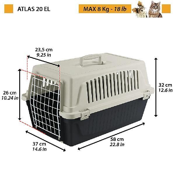 Ferplast Atlas 20 Kedi ve Köpek Taşıma Çantası 58x7x32cm (Gri) - Lisinya