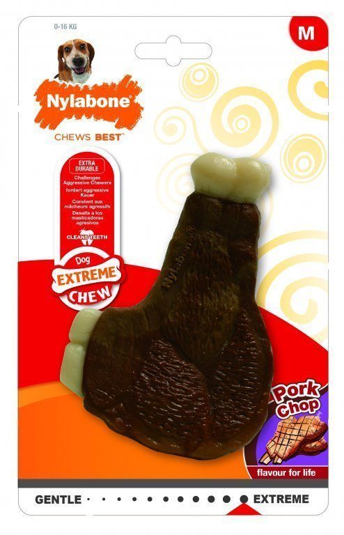 Nylabone Extreme Chew Pork Chop Pirzola Aromalı Köpek Çiğneme Oyuncağı - Lisinya