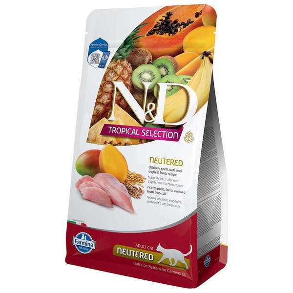 N&D Tropical Selection Tavuklu ve Tropikal Meyveli Kısırlaştırılmış Kedi Maması 10kg - Lisinya