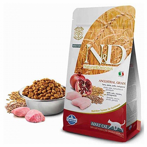 N&D Ancestral Grain Tavuklu ve Narlı Ata Tahıllı Yetişkin Kedi Maması 1,5 Kg - Lisinya