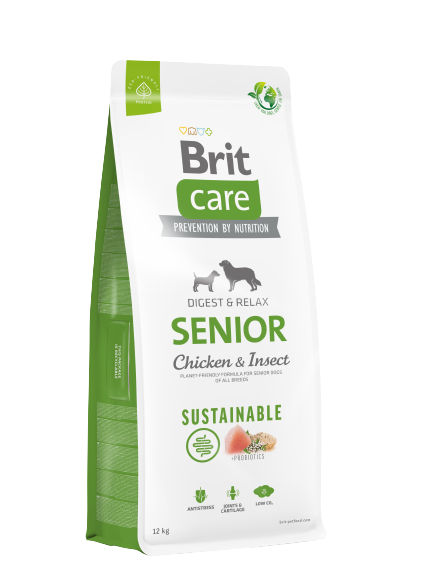 Brit Care Senior Digest & Relax Tavuklu Larva Proteinli Yaşlı Köpek Maması 12 Kg - Lisinya