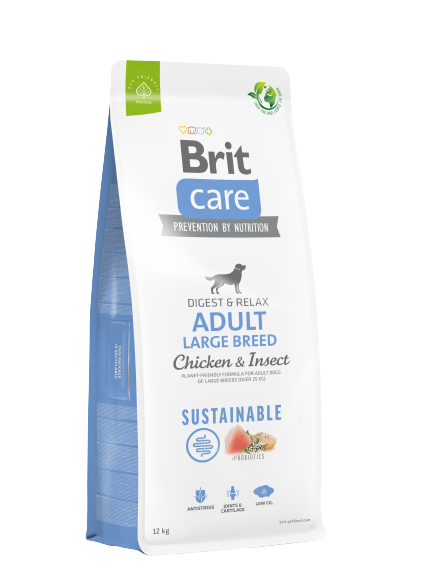 Brit Care Digest & Relax Tavuklu ve Larva Proteinl Büyük Irk Yetişkin Köpek Maması 12kg - Lisinya