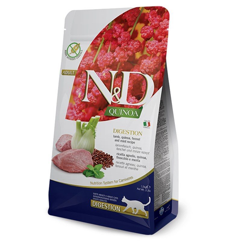 N&D Quinoa Digestion Kuzulu Kinoalı Yetişkin Kedi aması 1,5kg - Lisinya