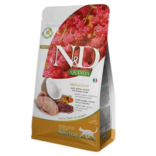 ND Quinoa Skin Coat Bıldırcın Yetişkin Kedi Maması 5 kg - Lisinya