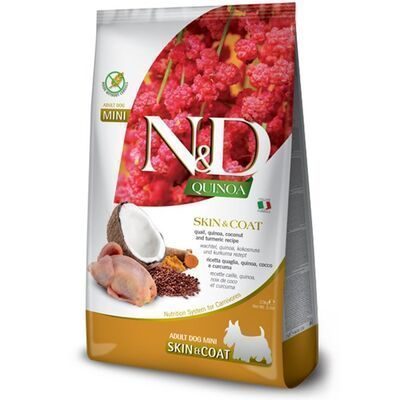 N&D Quinoa Skin&Coat Bıldırcın Etli Kinoalı Hindistan Cevizli Yetişkin Köpek Maması 2,5kg - Lisinya