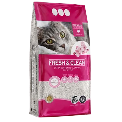 Fresh&Clean Bebek Pudralı Topaklanan Kedi Kumu 5 Lt - Lisinya